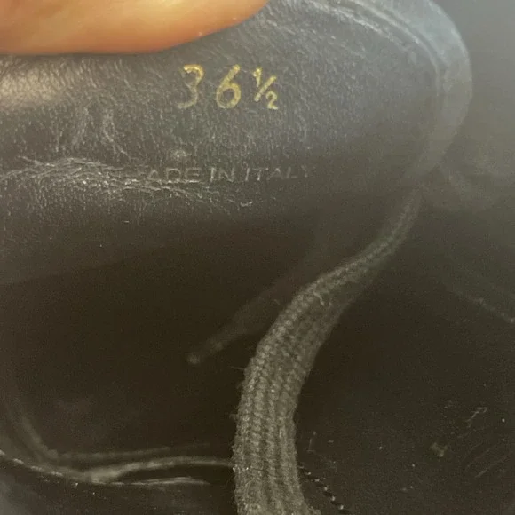 PRADA Wave Sole Black Wingtip Shoes 1E935G Size 36.5 US 6.5 Women 's Platform - Picture 13 of 14